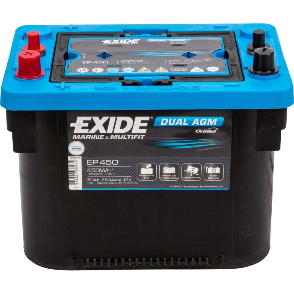 Exide Dual Agm 50ah-750a (260x173x206)