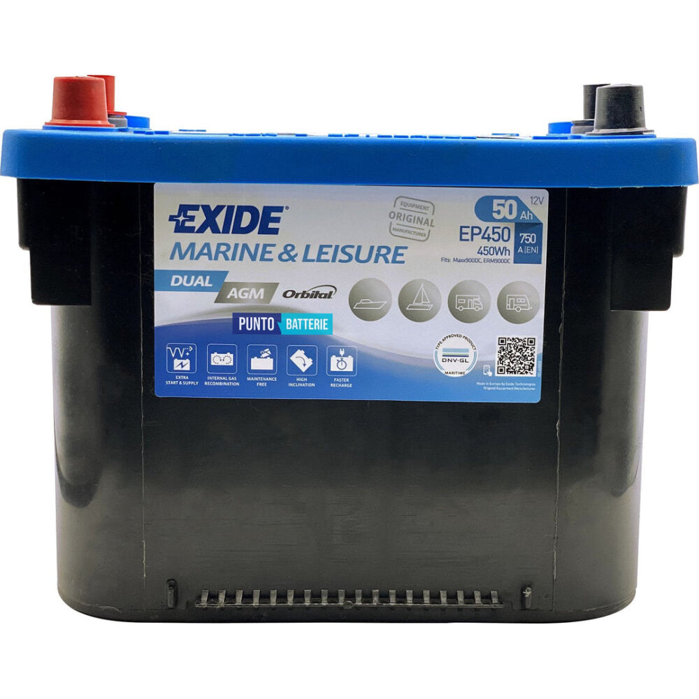 Exide Dual Agm 50ah-750a (260x173x206) - Image 2