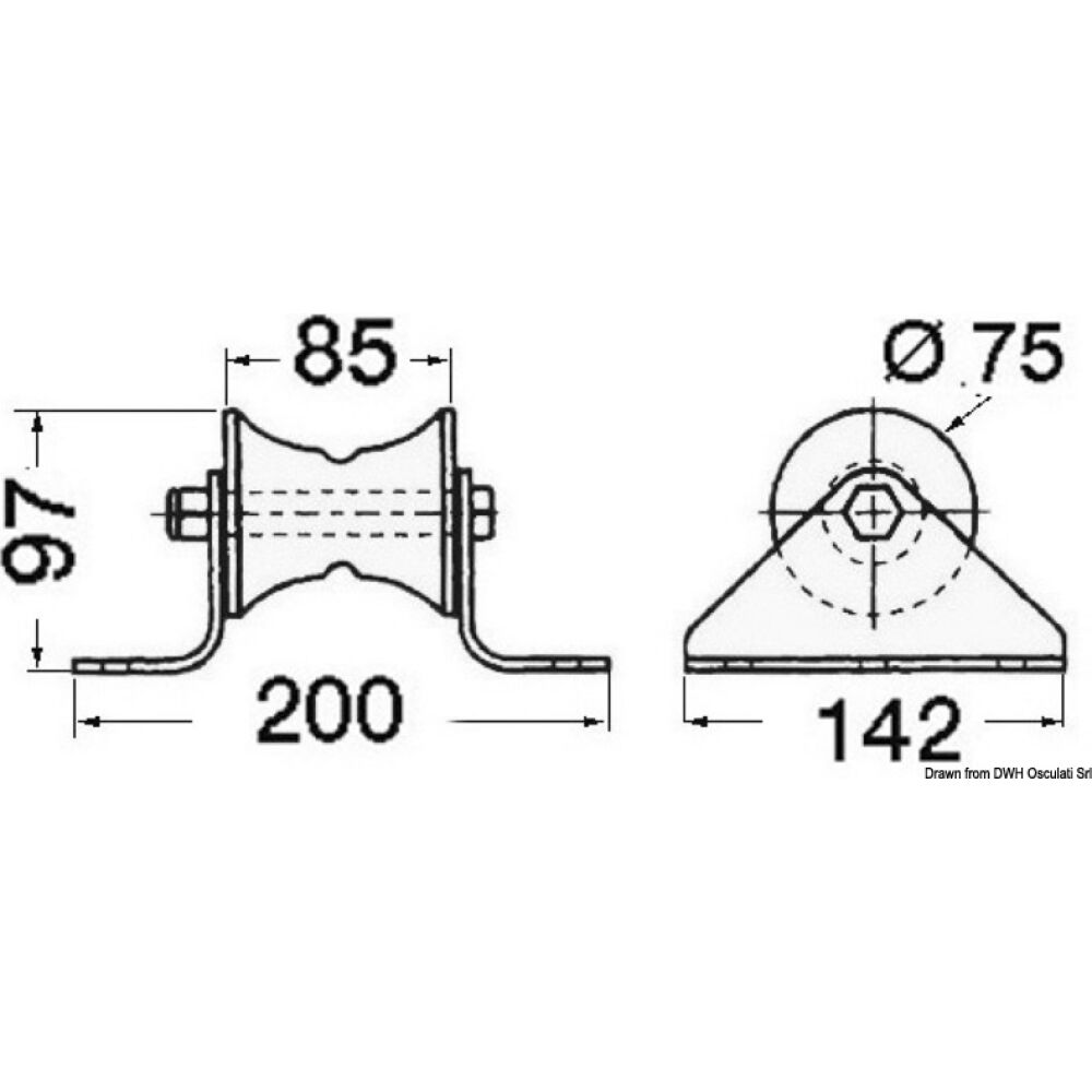 Musone di prua inox per delfiniera