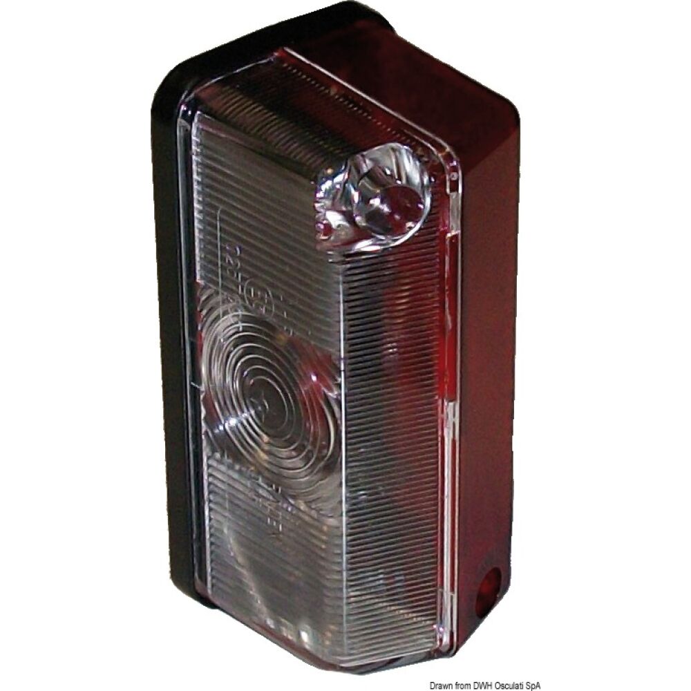 Fanale d'ingombro base piana bianco/rosso