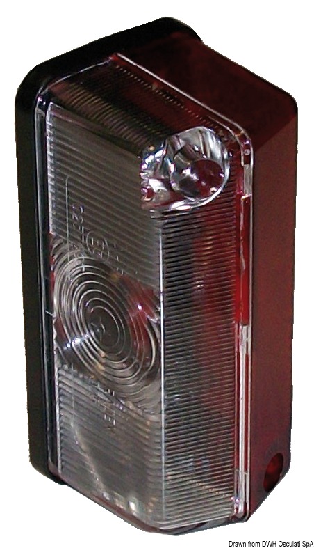 Fanale d'ingombro base piana bianco/rosso