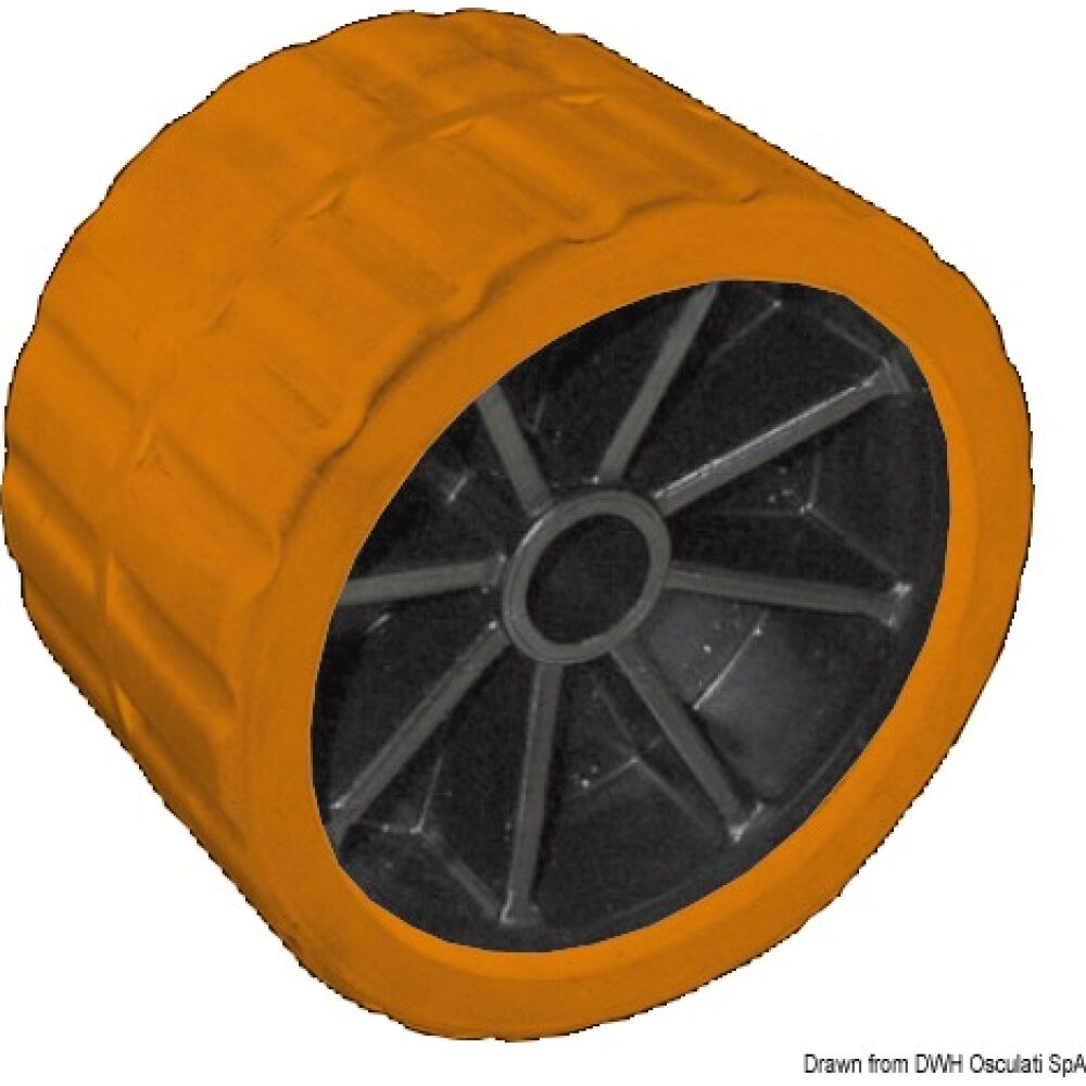 Central roller, orange 75 mm Ø hole 15 mm