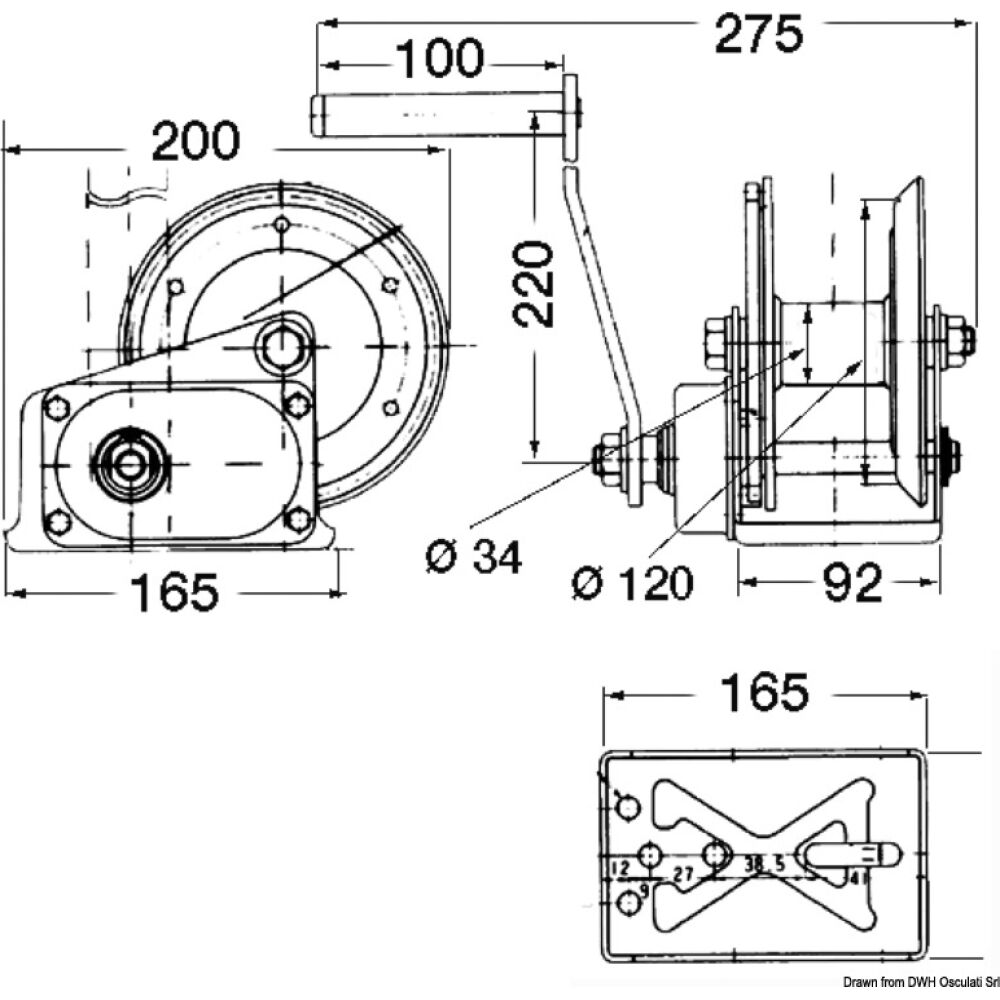 Argano SPX Brake Winch max 630 kg