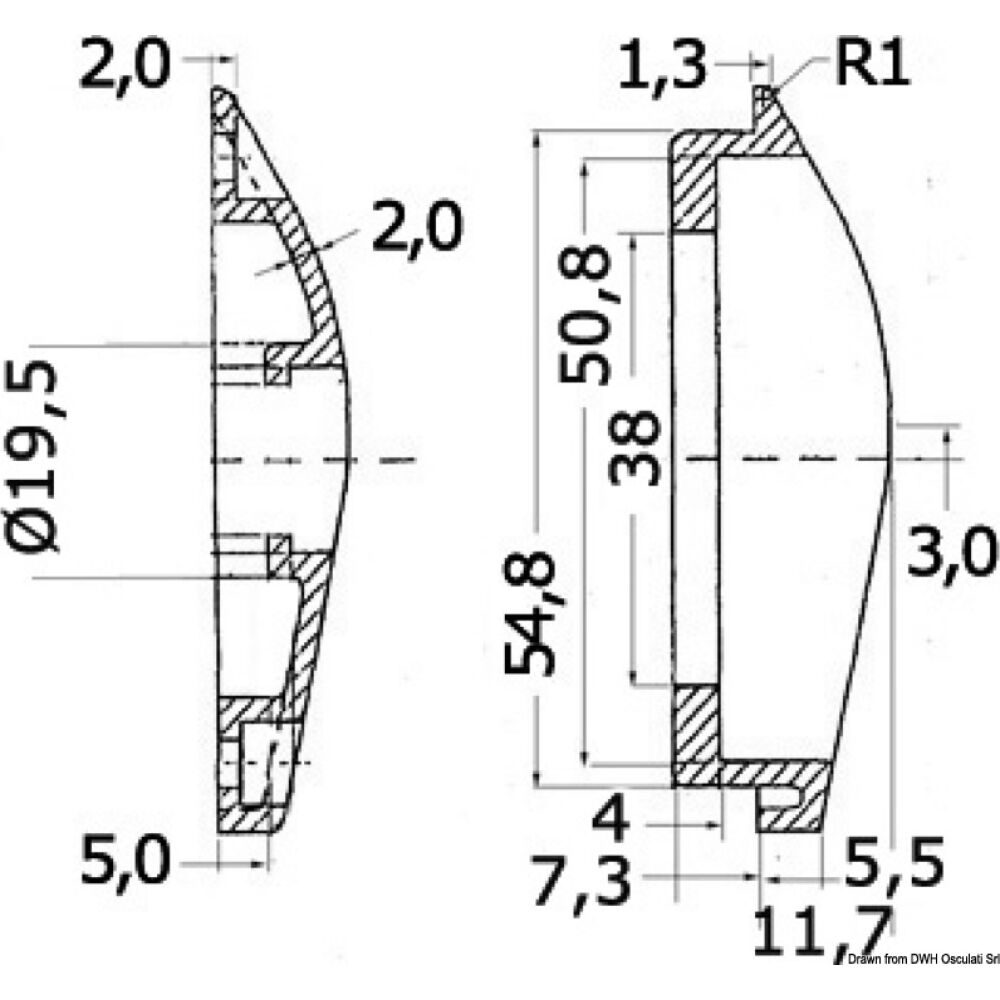 Pannello di comando per verricelli 75 x 62 mm
