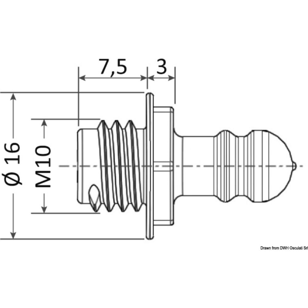 Delahousse Quick Fit-ball pin long/long