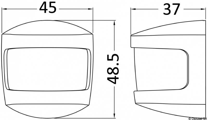 Fanale di via prua 225° luce bianca