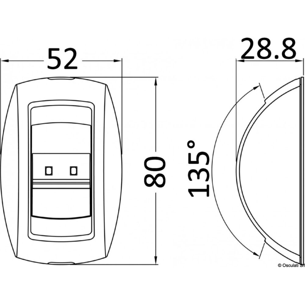 Fanale di via poppa 135° luce bianca