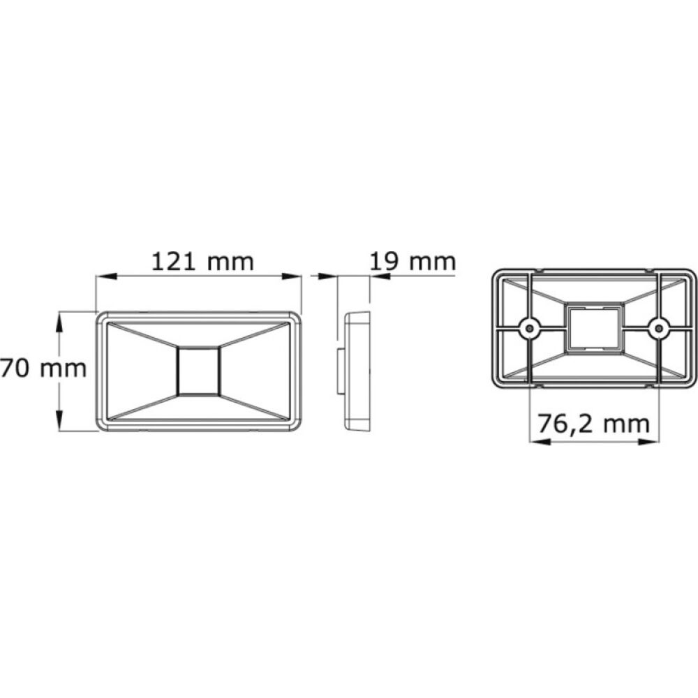 Fanale rettangolare Mouse Stern corpo inox