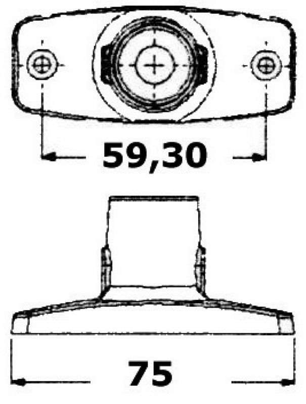 Evoled 360° mooring light white plastic body Blister 1 pcs.