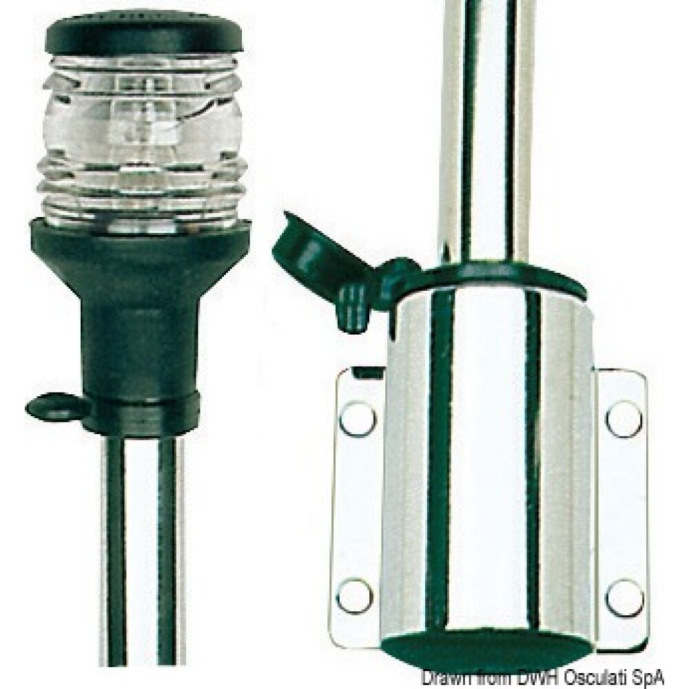 Asta Compact inox 60 cm fanale nero