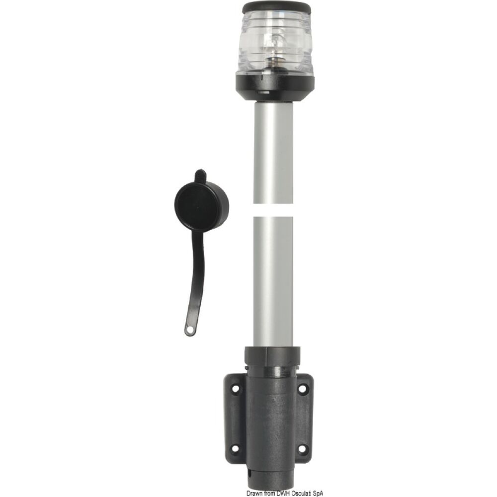 Asta 100 cm fanale 360° nero a parete