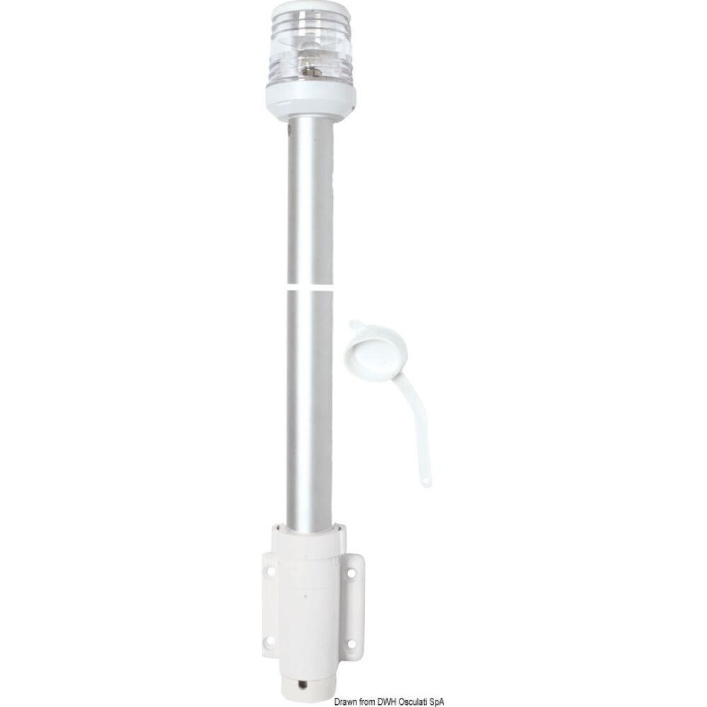 Asta 100 cm fanale 360° bianco a parete