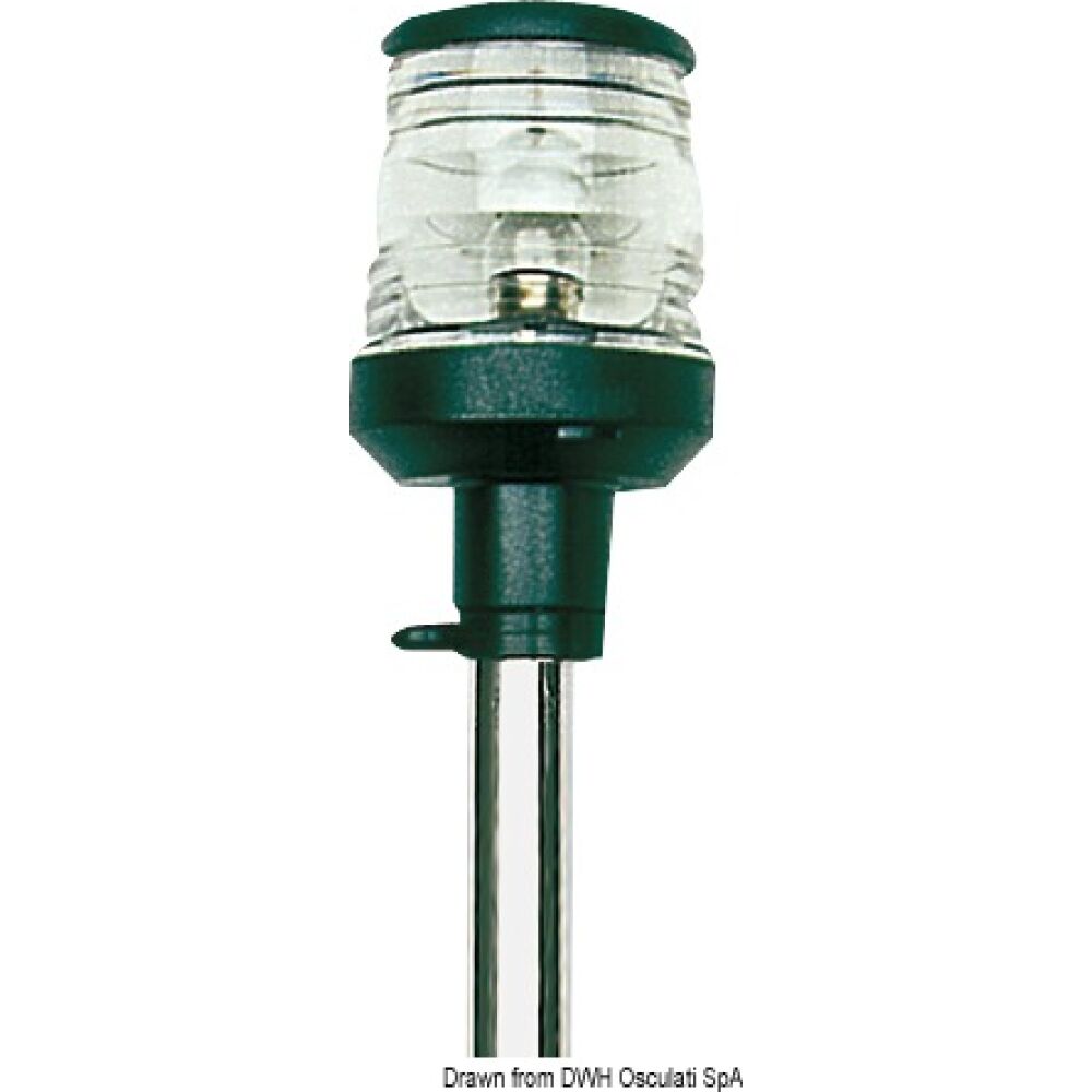 Asta inox abbattibile 60 cm fanale plastica nera