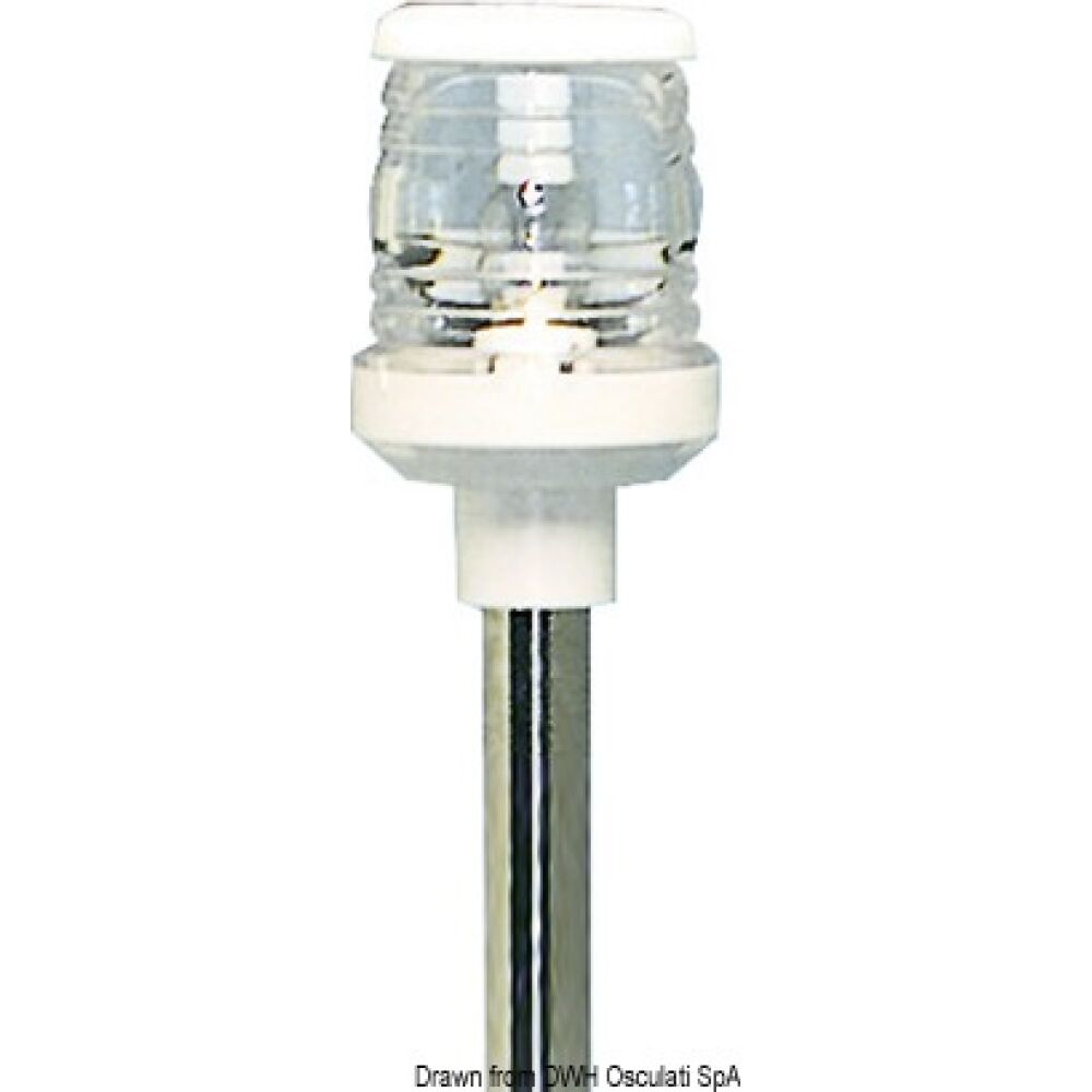 Asta inox abbattibile 60 cm fanale plastica bianca