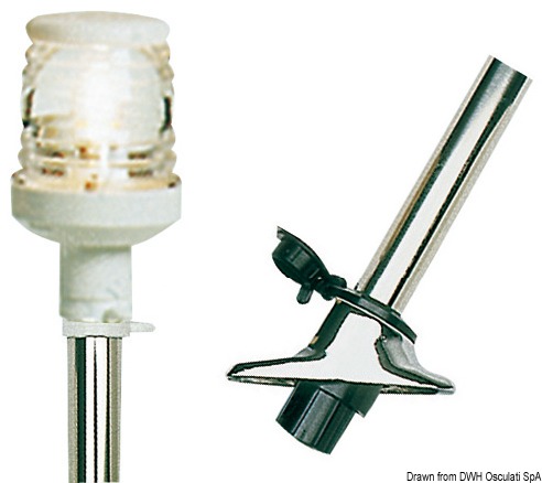 Asta e fanale plastica bianca a scatto