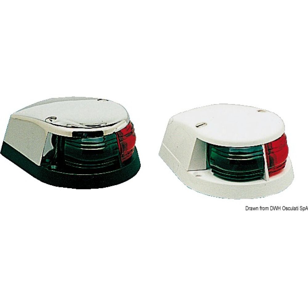 Red/green bow navigation light chromed cap