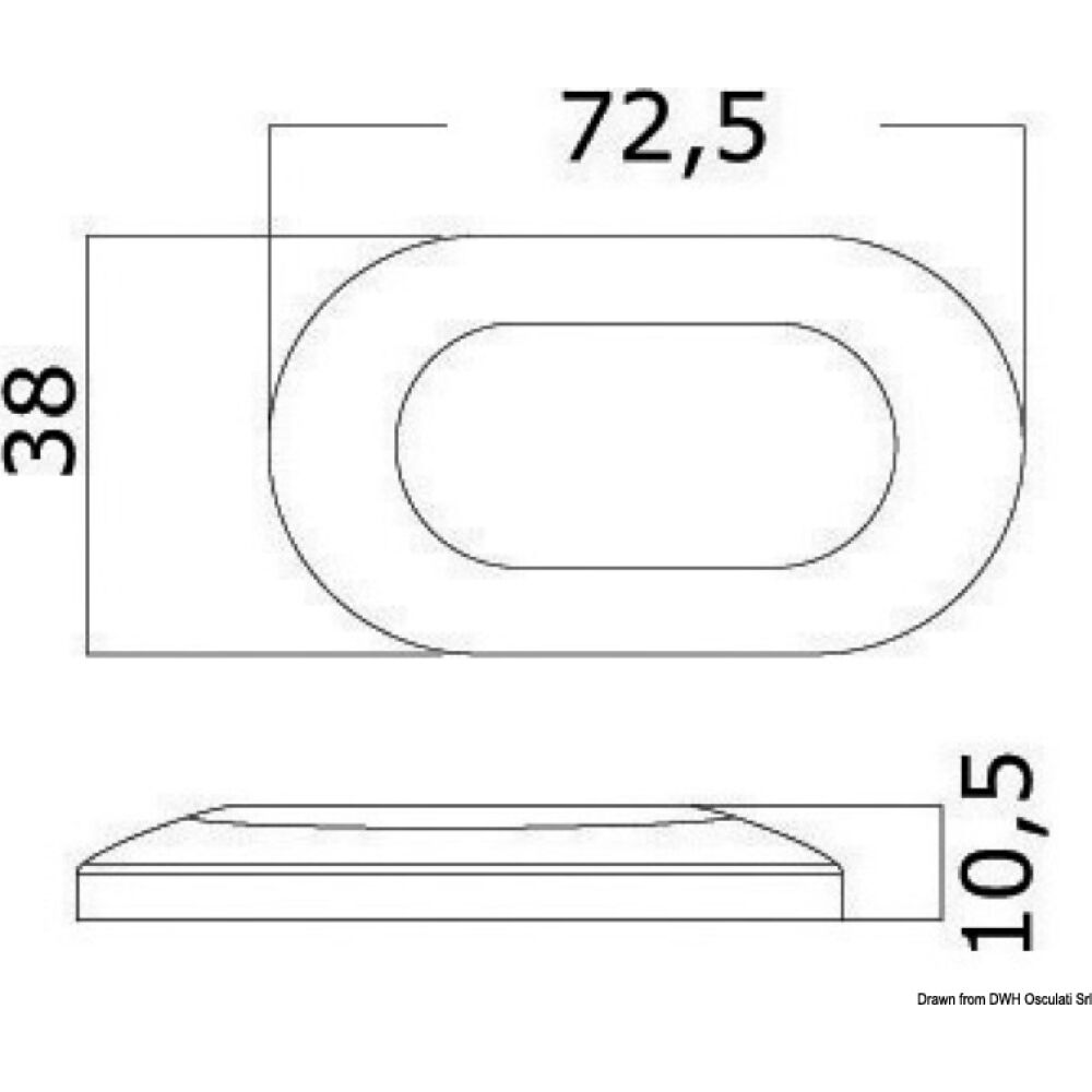 Luce di cortesia ovale 6 LED bianchi
