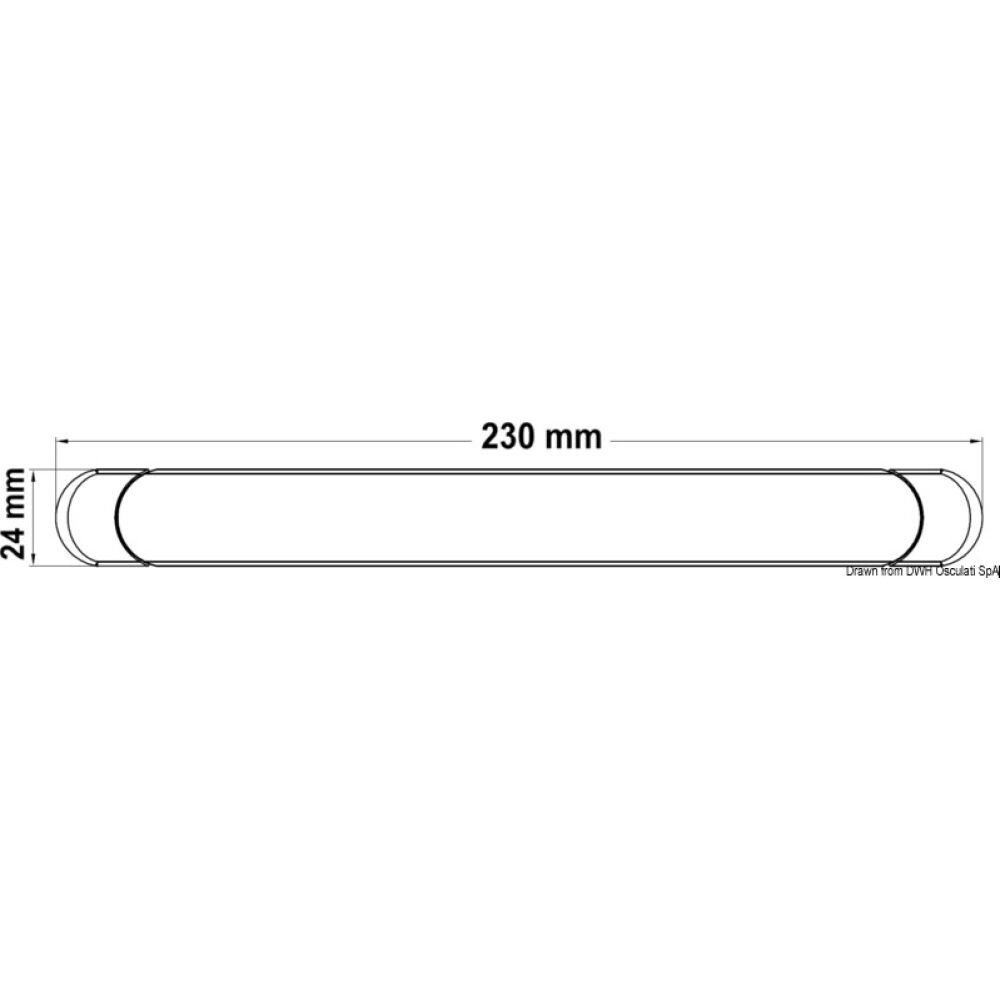 Free-standing LED light fixture white 230x24x11 mm
