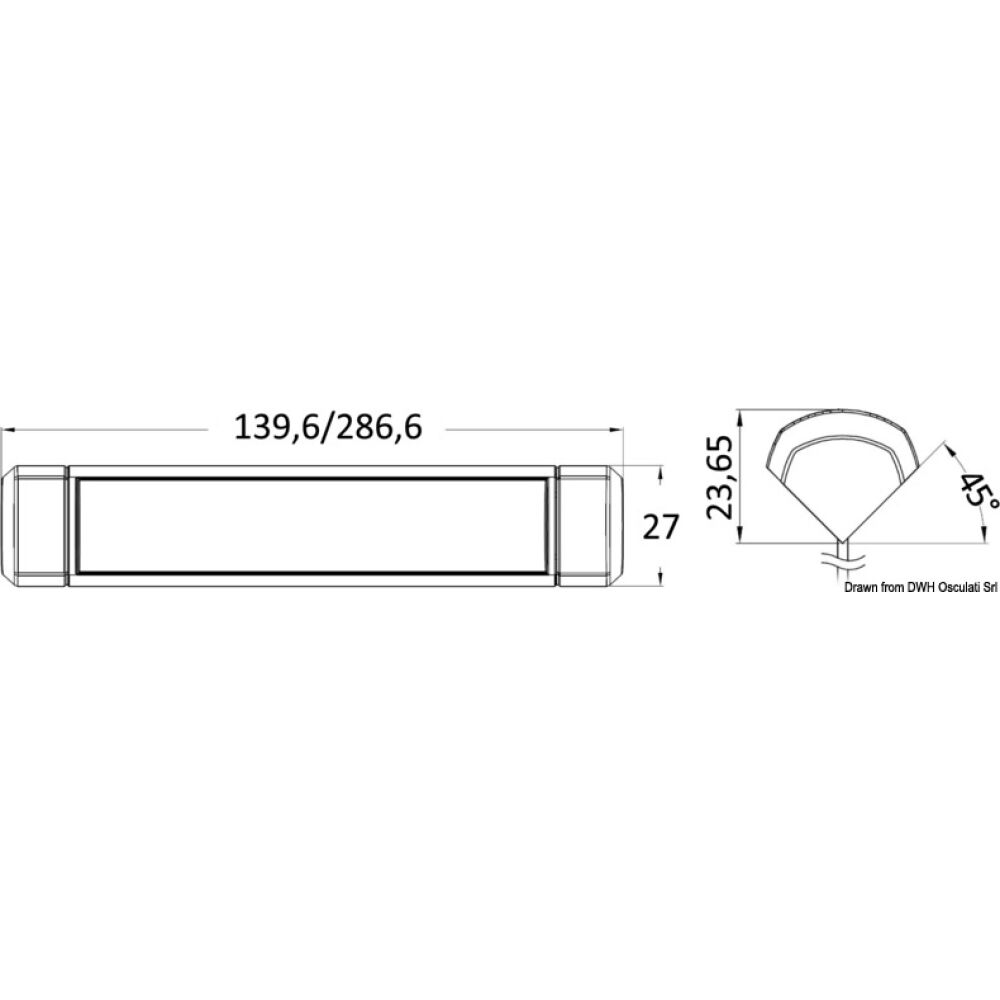 Luce LED 12/24 V 1,8 W 3500 K angolare