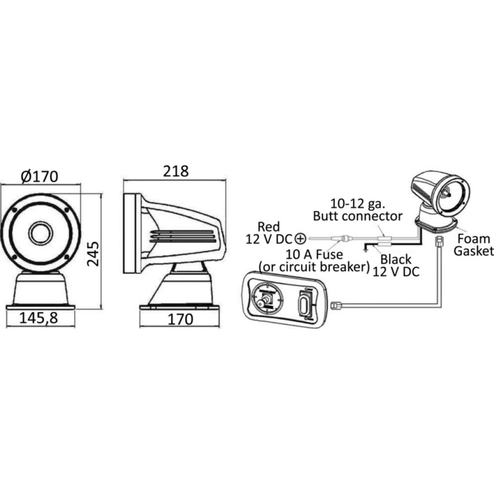 Faro elettrico One 12 V