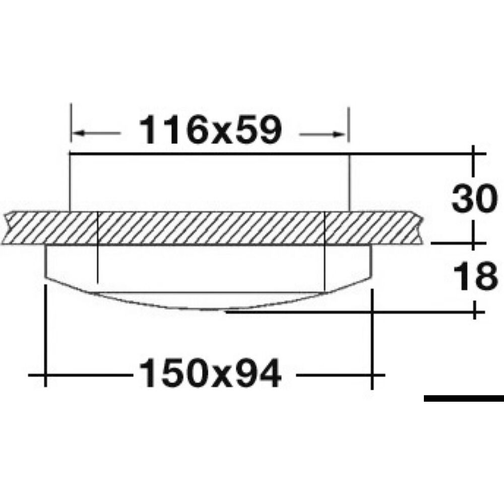 Phad mirror polished recess ceilinglight 12/24V 5W