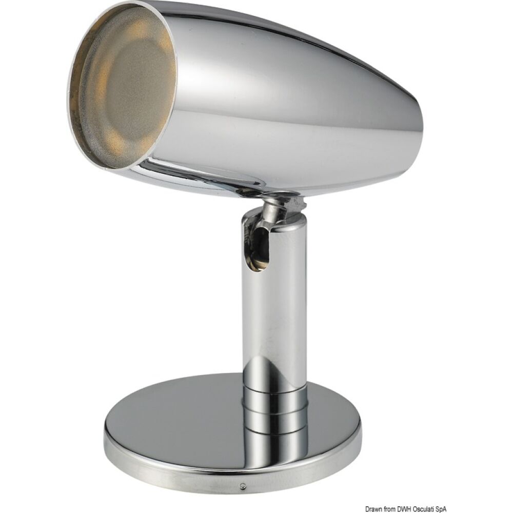 Articulated LED spotlight chromed brass