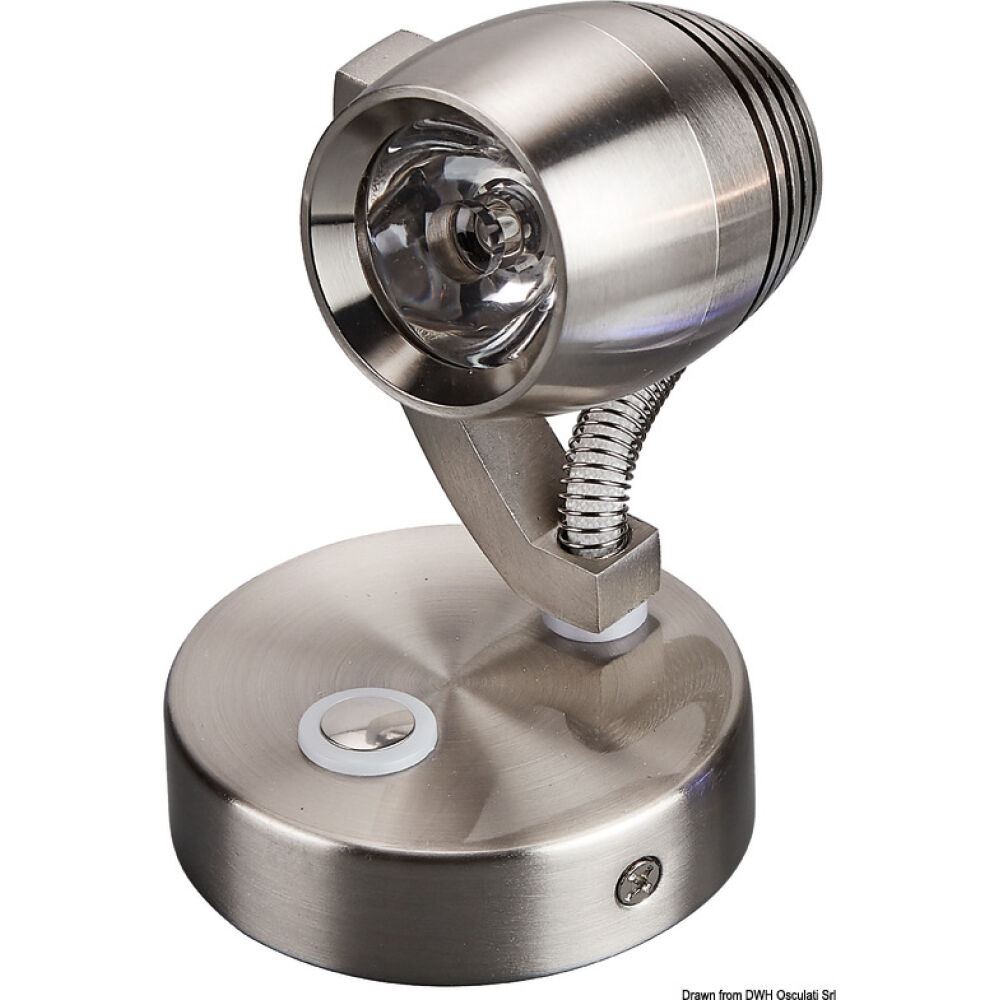 LED spotlight satin chrome white + blue LED