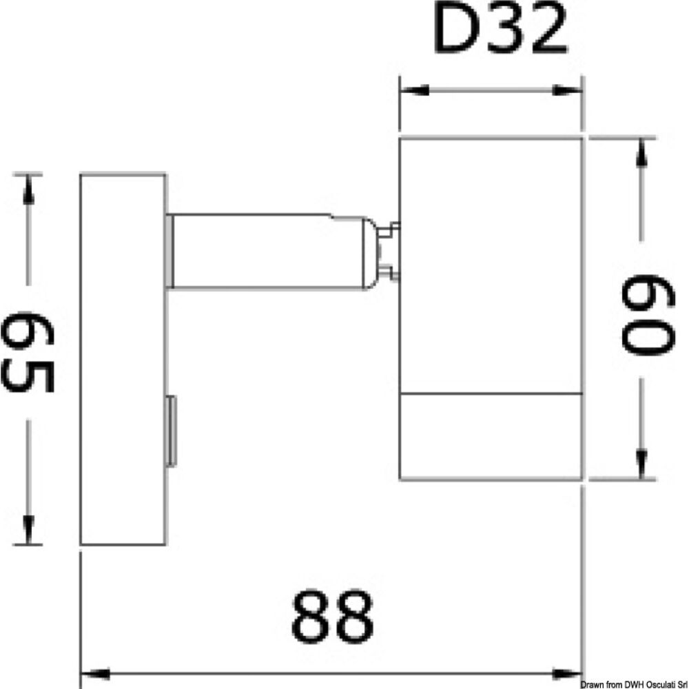 Dimming LED light nickel-plated aluminium