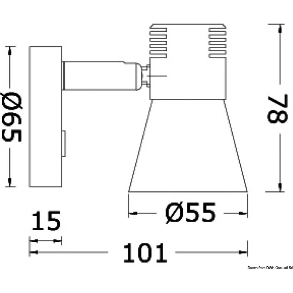 Dimming LED light aluminium + glass diffuser