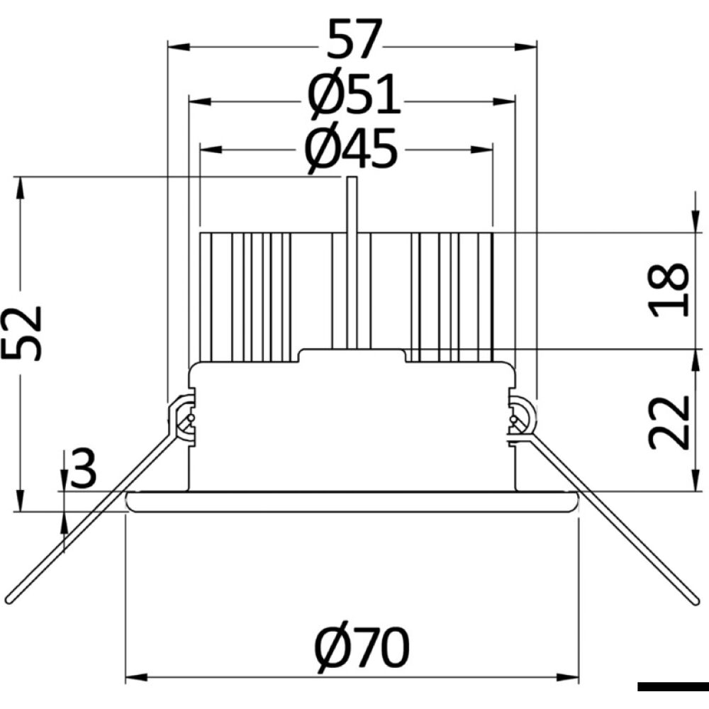 Atria II LED recess ceiling light mirror-polished IP65