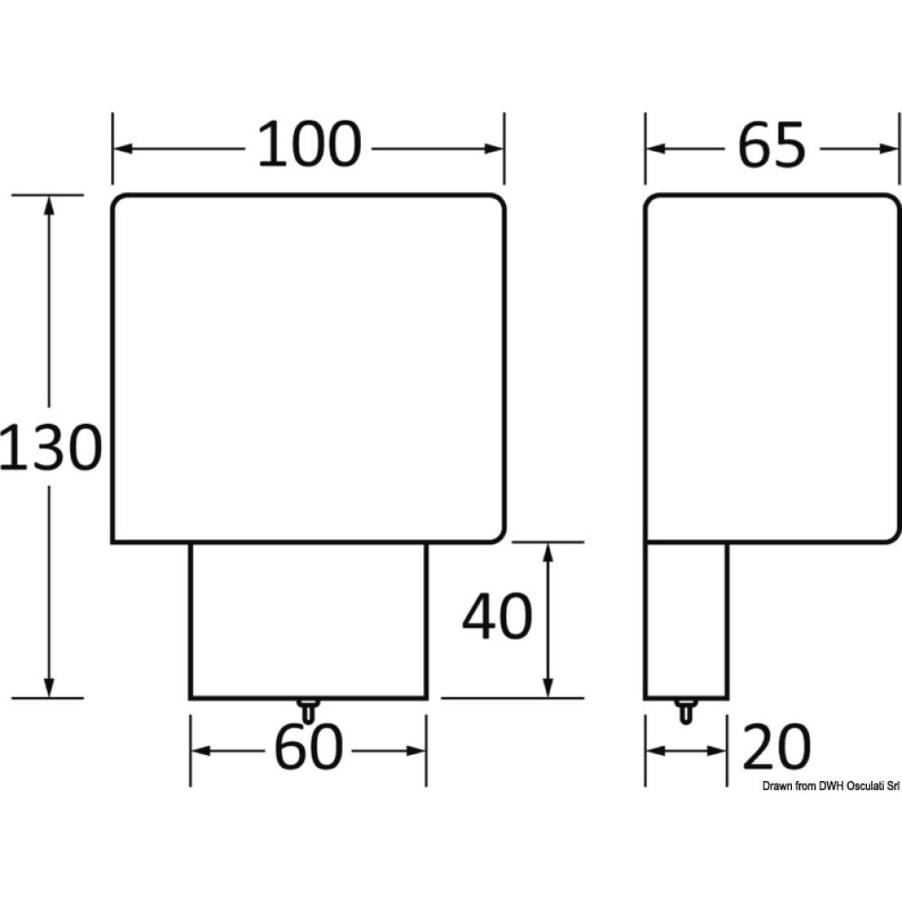 Vertical mounting lamp chromed brass w/switch