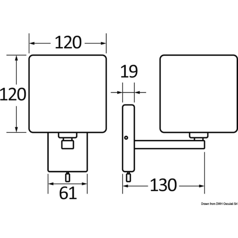 Articulated spotlight chromed brass