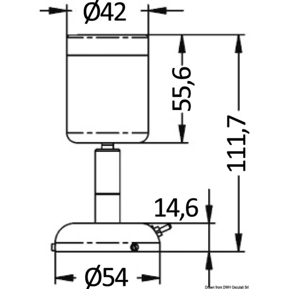 Articulated spotlight polished brass 1 x 3 W HD