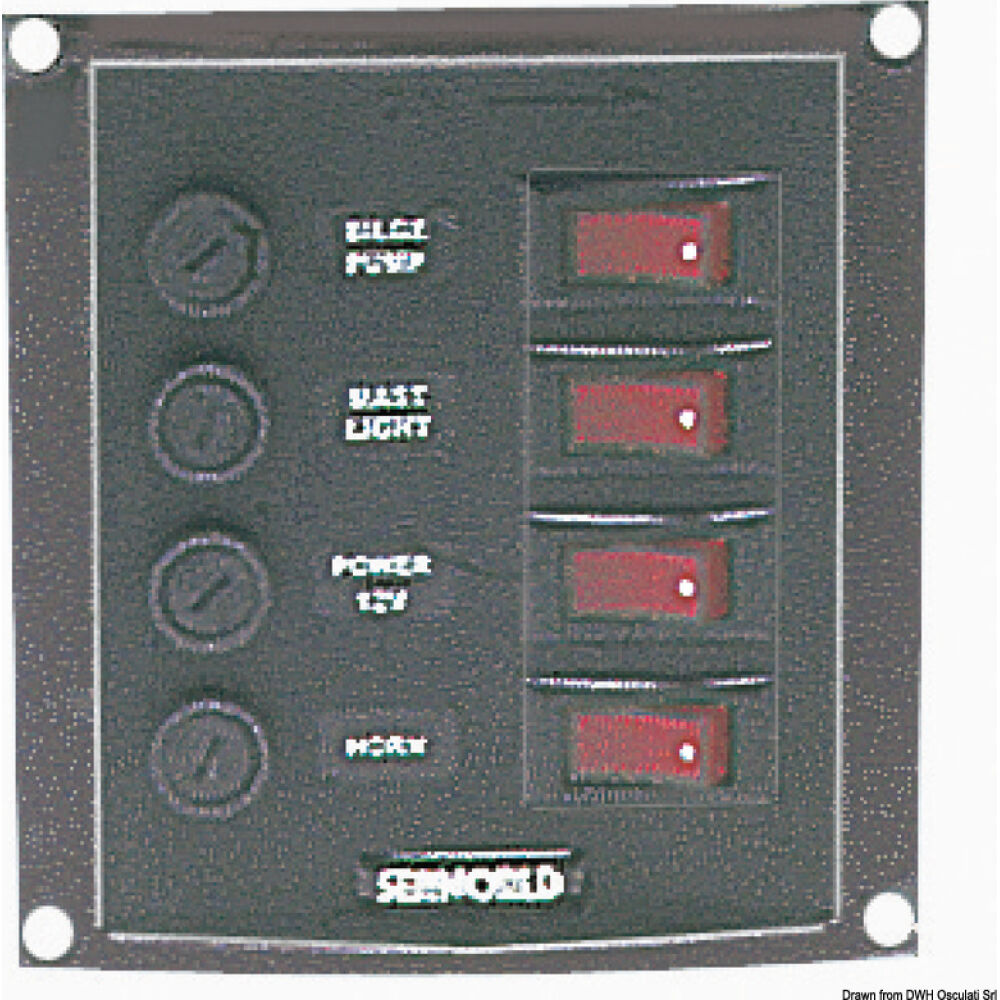 Vertical control panel w. 4 switches