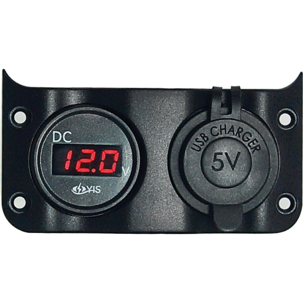 Voltmeter 3/30 V + dual USB socket