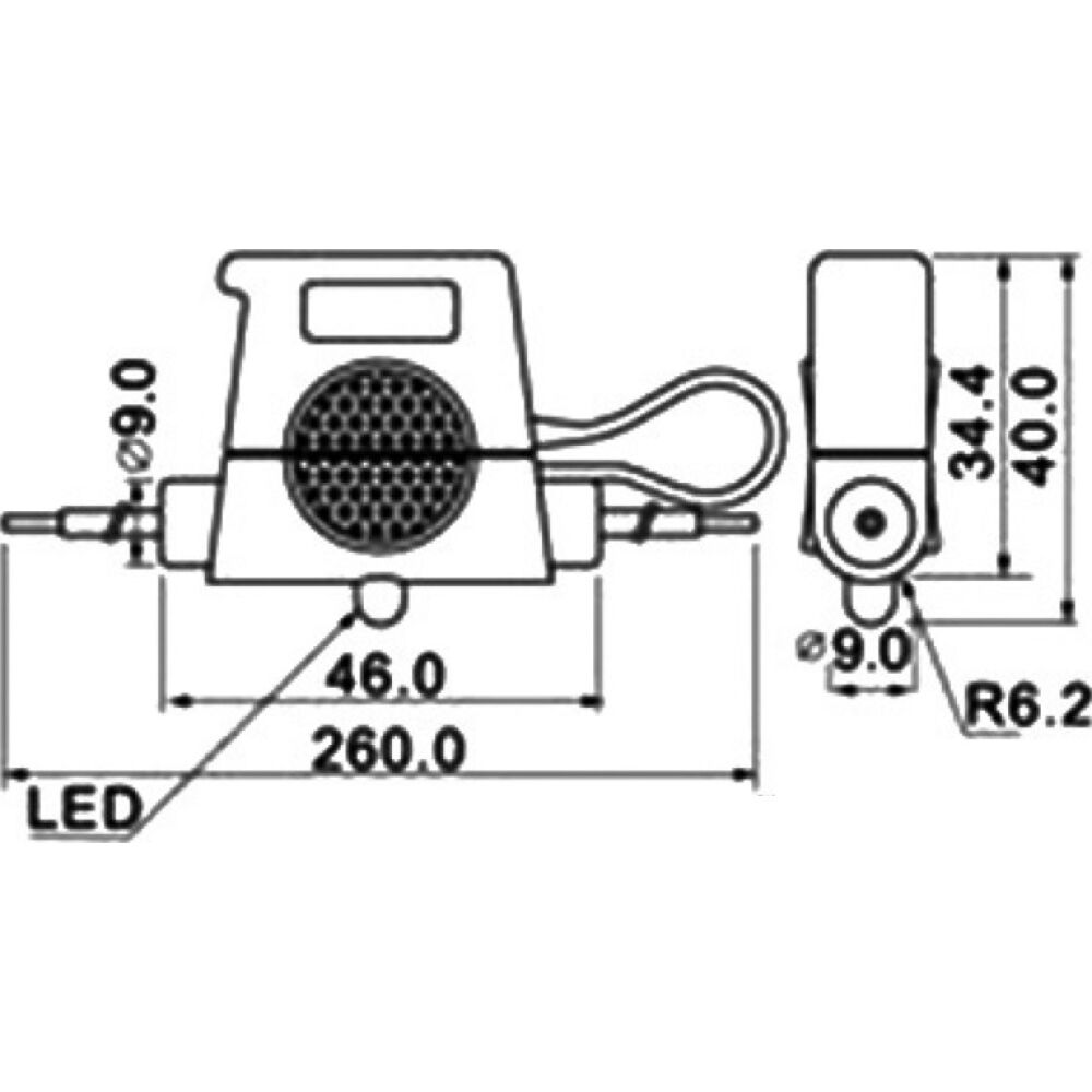 Watertight fuse holder with warning LED light