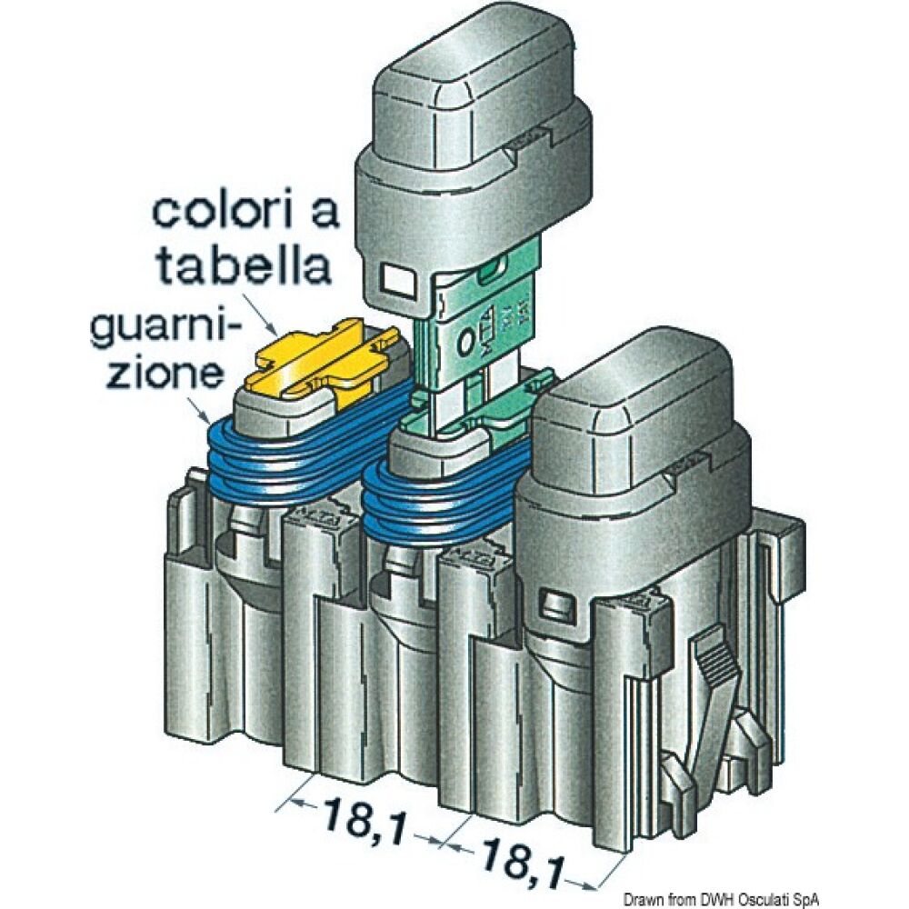Portafusibili con coperchio 5 A