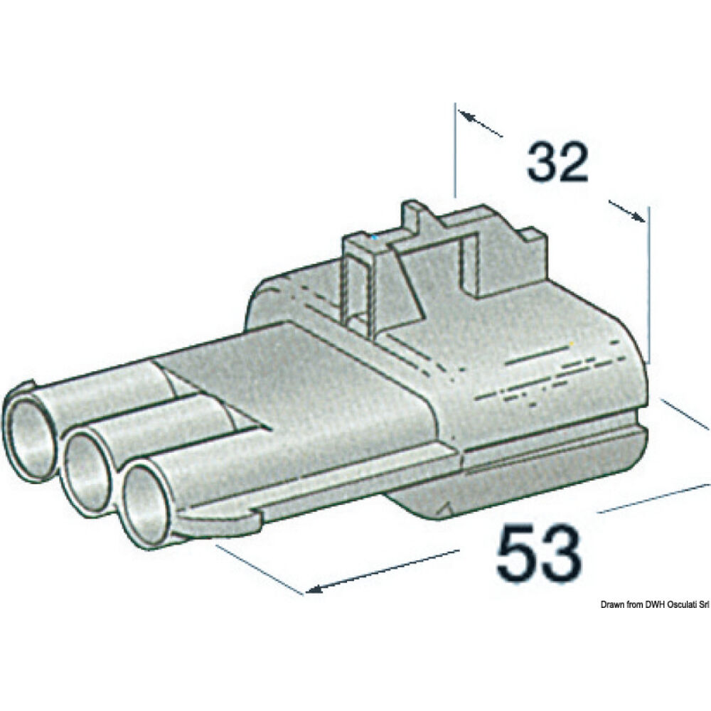 Connettore stagno maschio 3 poli