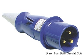 Power plug for deck connection, male 32 A