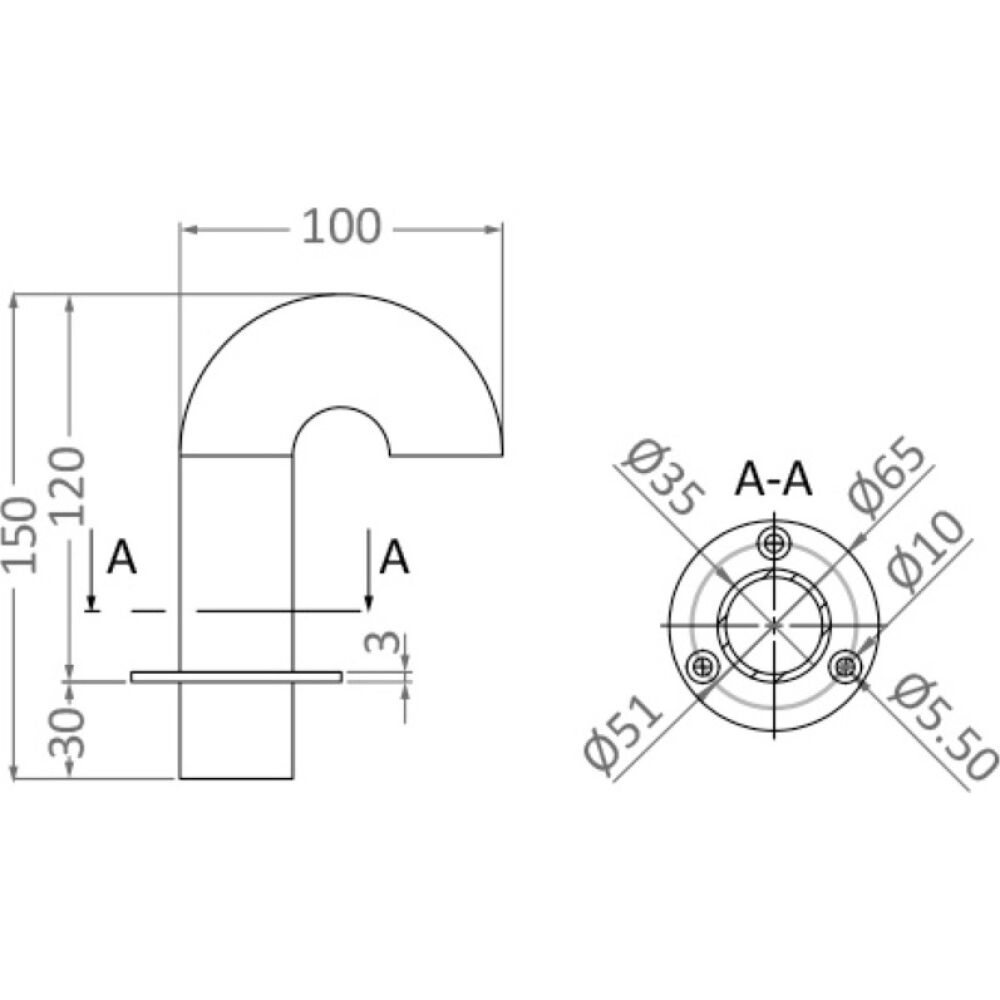 Elbow outlet for electrical cables AISI 316