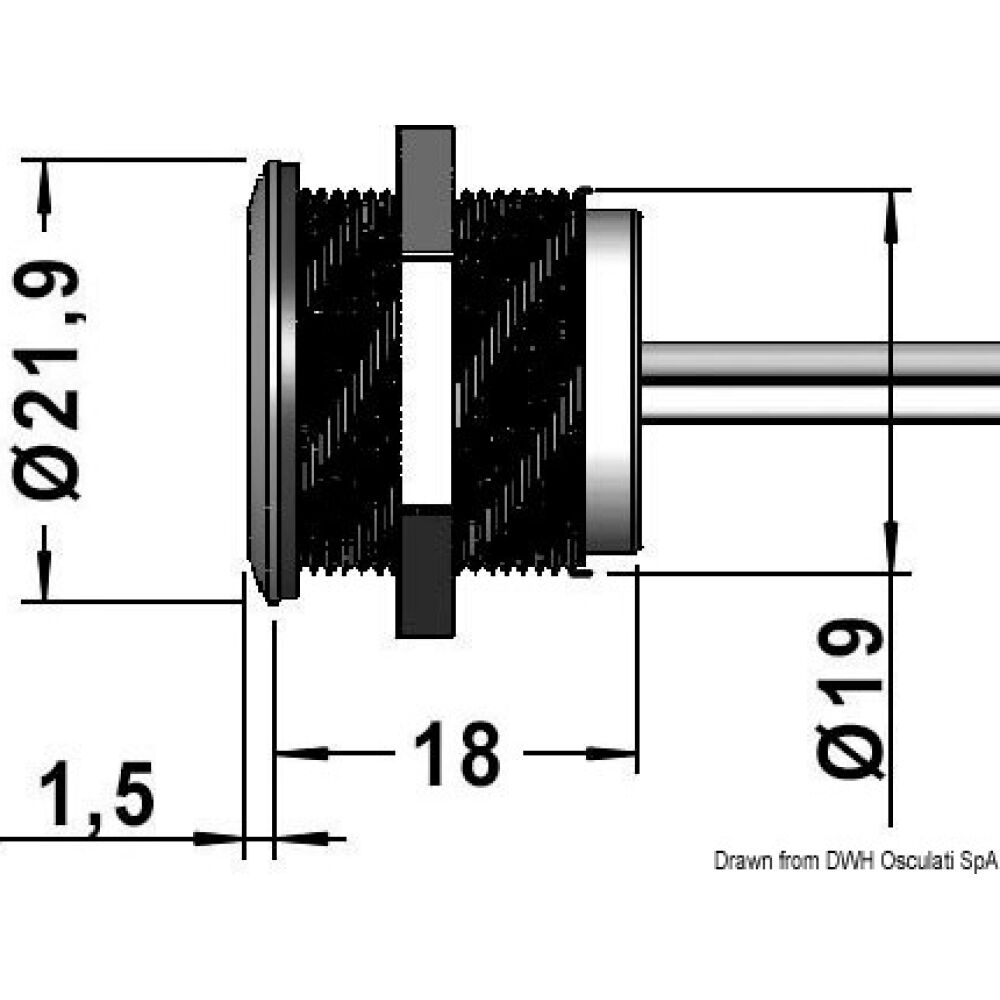 Dimmerable touch switch for LED lights Ø 19 mm