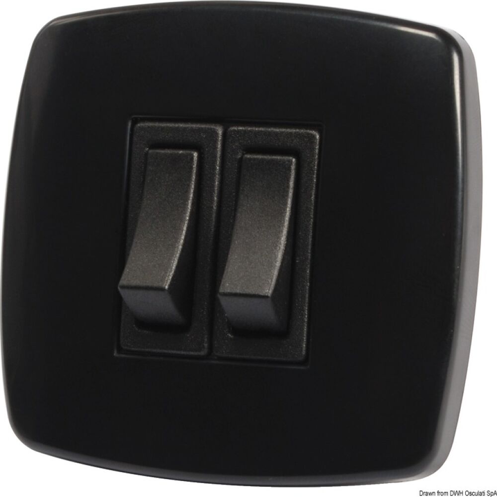 Interruttore Contemporary 2 p. nero