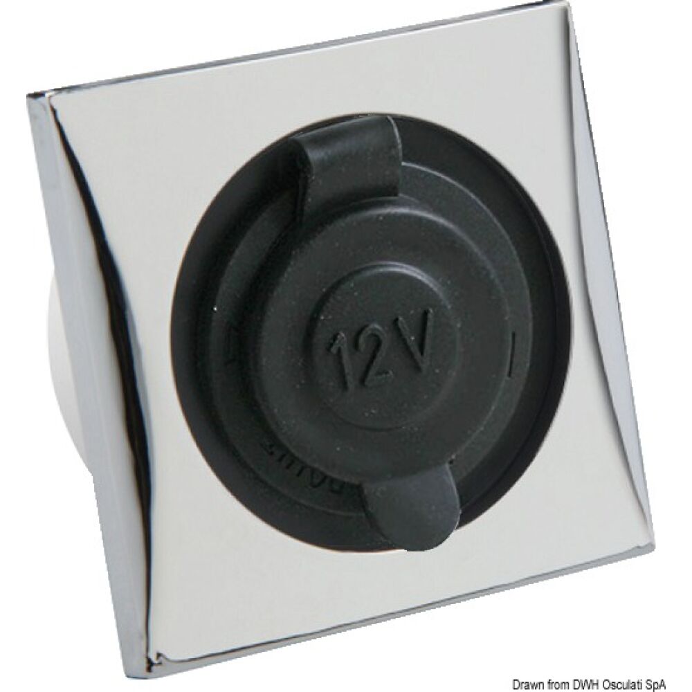Watertight lighter power socket, chromed