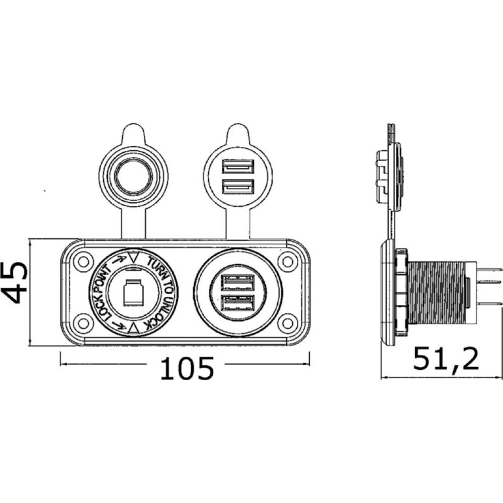 Presa accendisigari + doppia USB