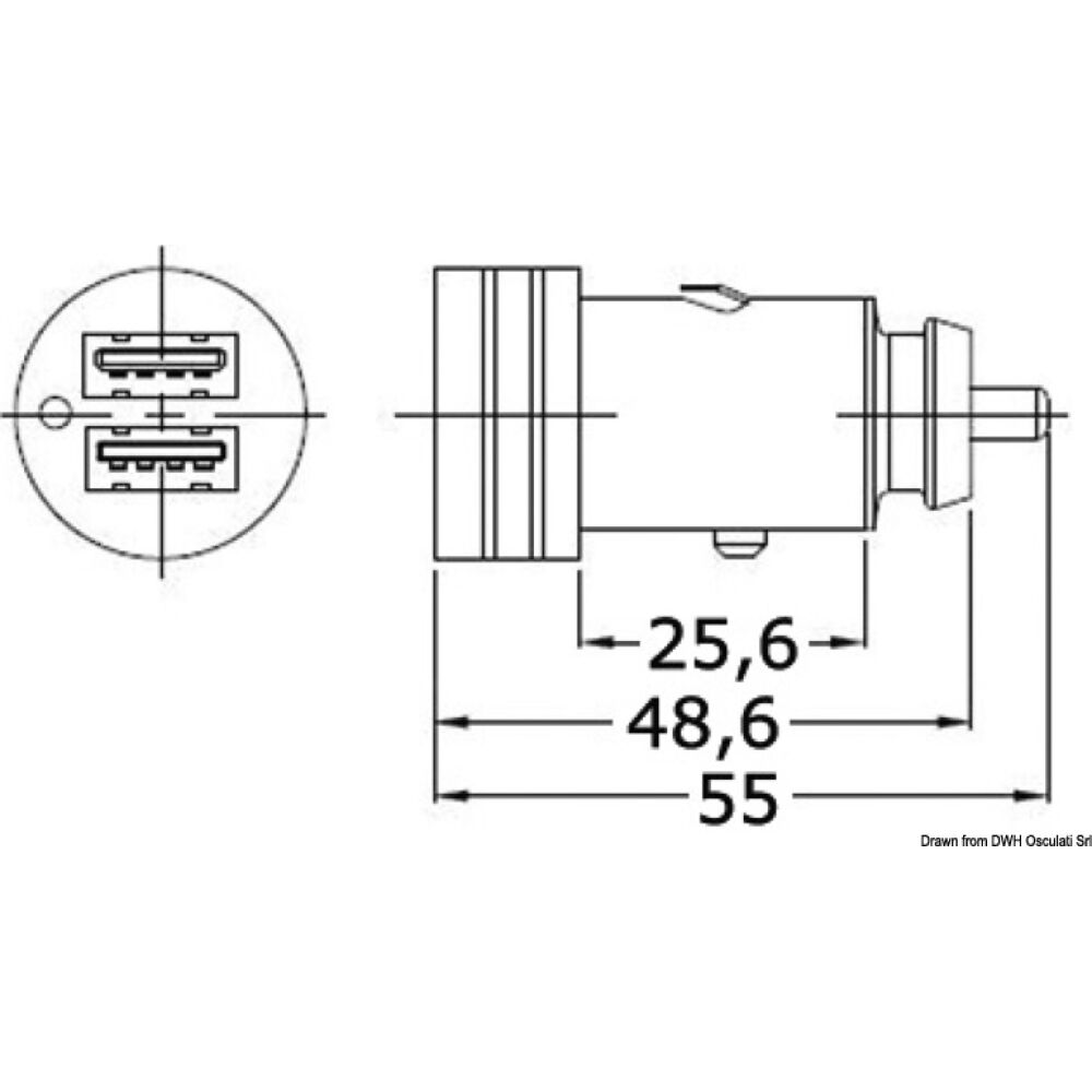 Adattatore presa corrente doppio USB con cappuccio