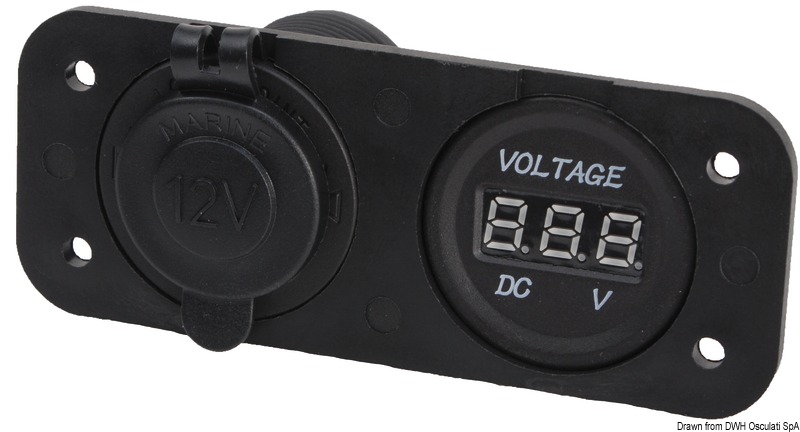 Digital voltmeter and power outlet recess mounting