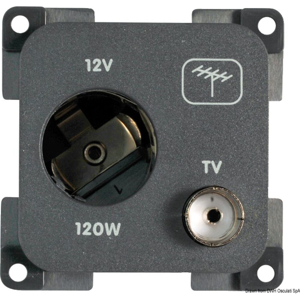 TV-antenna socket dark grey