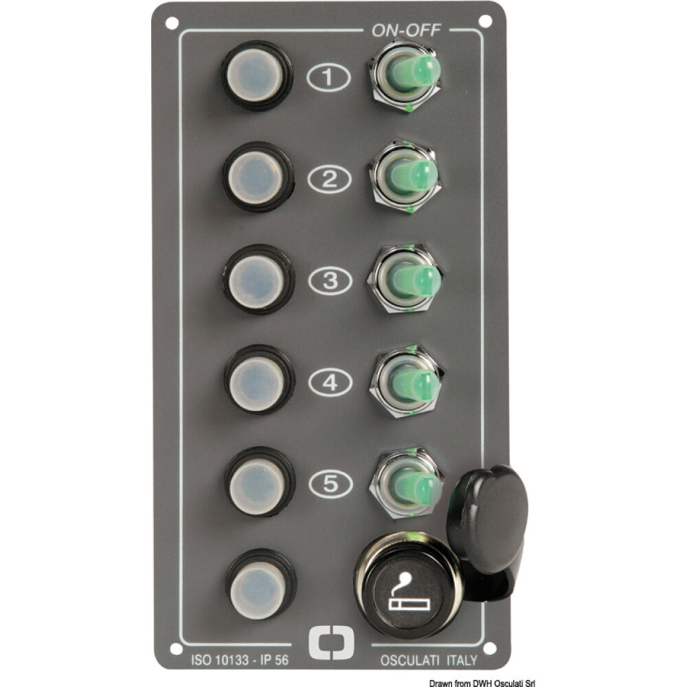 Elite control panel 5 switches + lighter plug