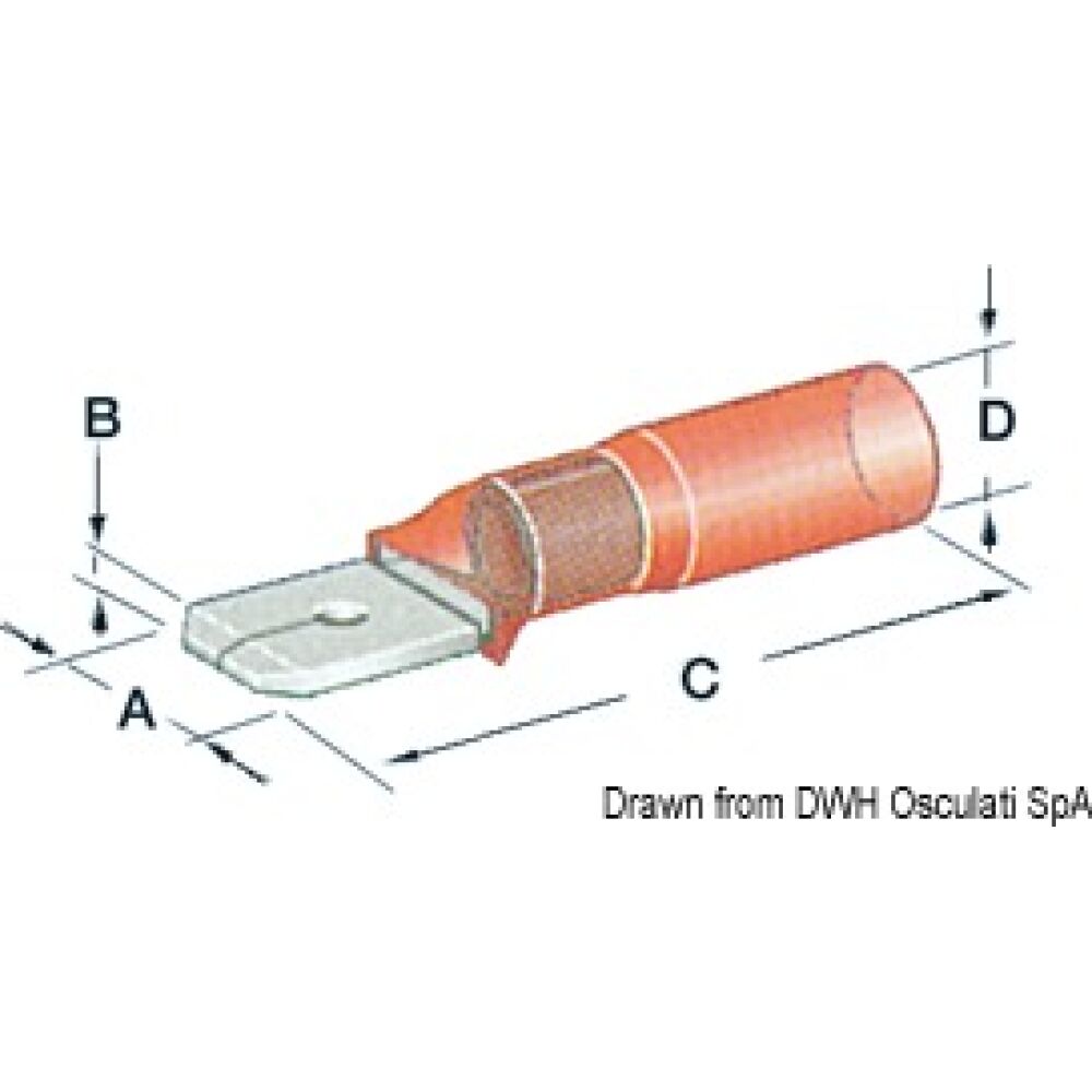 Faston male terminal