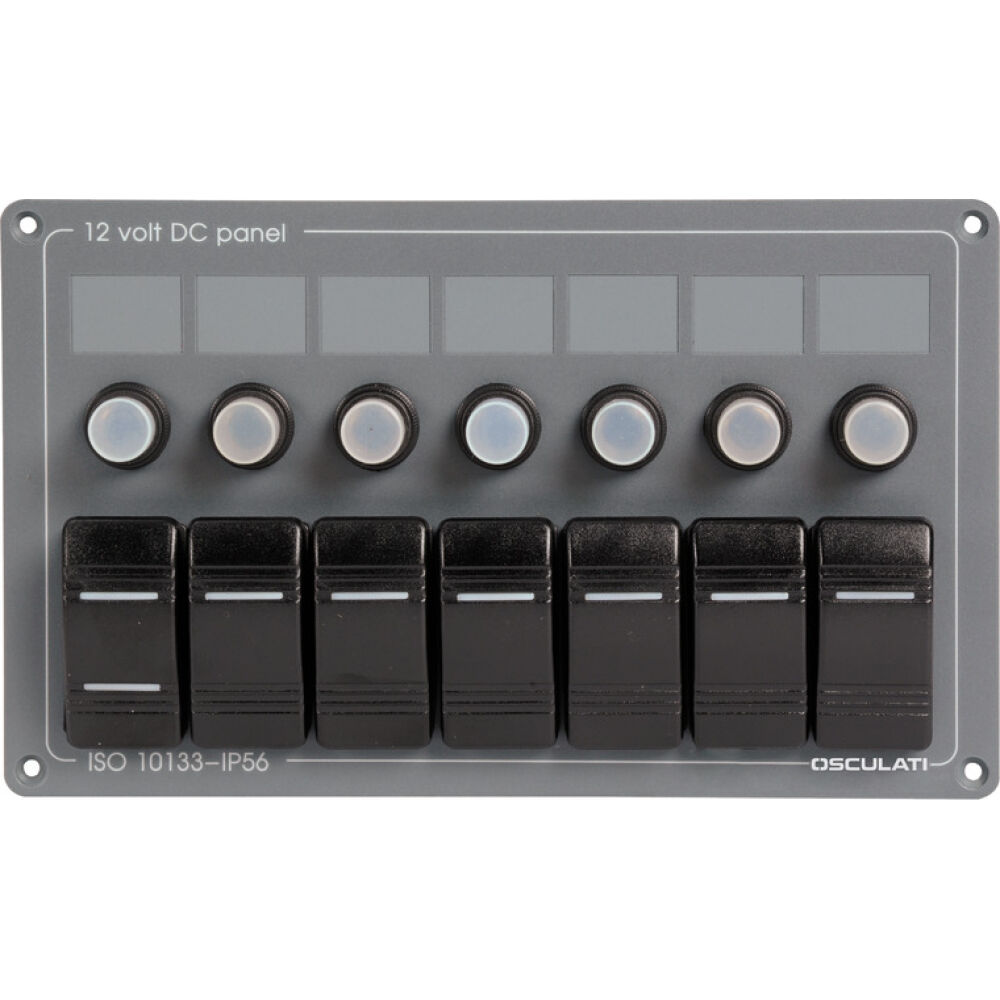 Horizontal electric panel w/7 switches